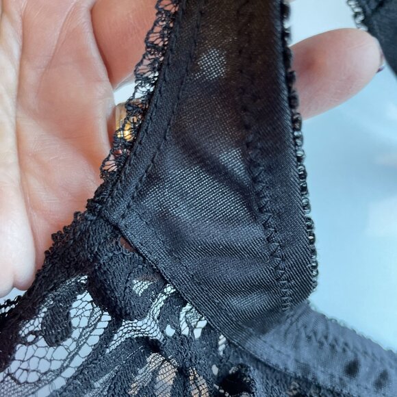 Vintage Fresh Expressions Soft Cup Bra Size 38C Black Lavish Lace Sexy NEW - Picture 7 of 9